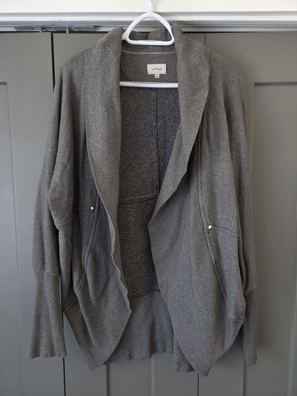Wilfred Open-Front Shawl Collar Cardigan - Gray